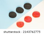 red and black potato chips with ... | Shutterstock . vector #2143762775
