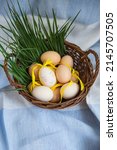 painted easter eggs  one egg... | Shutterstock . vector #2145707505