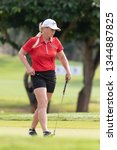 Small photo of PATTAYA, THAILAND-FEBRUARY 23: Jacqui Concolino of USA prepares for next shot during R3 of Honda LPGA Thailand 2019 on February 23, 2019 at Siam Country Club Old Course in Pattaya, Thailand
