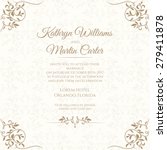 invitation card with floral... | Shutterstock .eps vector #279411878
