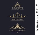 monogram with crown. premium... | Shutterstock .eps vector #417296185
