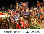 Small photo of Beautiful holiday lights and decorations fill the yard of Lucy Spata house located at 1152 84th Street in Brooklyn, New York on Monday, Dec. 12, 2022. (Photo: Gordon Donovan)