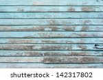 Old Blue Plank Wooden Wall
