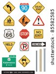 Set Of 14 Highway Sign Vectors. ...