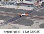 Small photo of Gibraltar - July 29, 2018: Easyjet Airbus A320 airplane at Gibraltar airport (GIB).