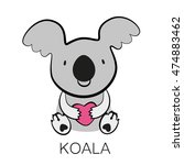 koala. bear with heart in his... | Shutterstock .eps vector #474883462