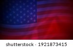Abstract background of wavy American flag - vector illustration