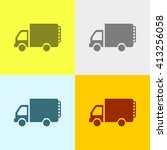 mini truck icon on four... | Shutterstock .eps vector #413256058