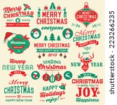 vector set of christmas symbols ... | Shutterstock .eps vector #223266235