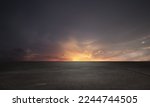 Dark Floor Background with Beautiful Sunset Cloud Night Sky Horizon