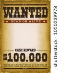 wanted western poster... | Shutterstock .eps vector #1050239978