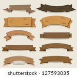cartoon wood banners and... | Shutterstock .eps vector #127593035