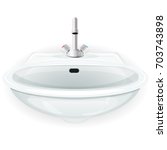 bathroom sink with tap ... | Shutterstock .eps vector #703743898
