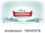 christmas landscape postcard ... | Shutterstock .eps vector #769492978