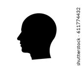 man head silhouette on white... | Shutterstock . vector #611774432