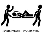 medics carry a stretcher with... | Shutterstock .eps vector #1990855982