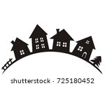 village  vector icon  black... | Shutterstock .eps vector #725180452