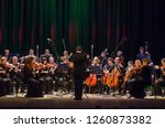 Small photo of DNIPRO, UKRAINE - DECBER 17, 2018: FOUR SEASONS Chamber Orchestra - main conductor Dmitry Logvin perform at the State Drama Theatre.