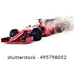 Red Motor Sports Race Car Front ...