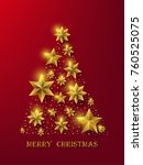 christmas background with stars | Shutterstock .eps vector #760525075