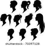 vector pack of woman's hairstyle | Shutterstock .eps vector #70397128
