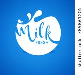 milk and dairy product logo ... | Shutterstock .eps vector #789861205
