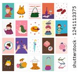 postcards with fashion and... | Shutterstock .eps vector #1241113375