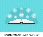 education concept with open... | Shutterstock .eps vector #686761012