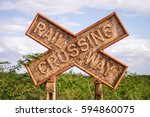 Rusty Railway Crossing Sign ...