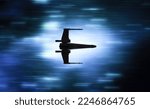 Small photo of JAN 8 2023 - Star Wars rebel X Wing fighter flying through hyperspace - Disney Micro Galaxy Squadron vehicle