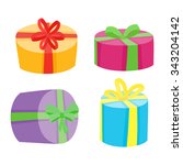 christmas or birthday presents... | Shutterstock .eps vector #343204142