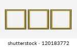 three picture frames of gold... | Shutterstock . vector #120183772