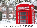 Telephone Box With Snow
