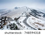 Hollins Cross, Back Tor and Lose Hill in winter. Viewed from Mam Tor, Peak District, UK