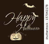 happy halloween design... | Shutterstock .eps vector #157042178