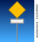 blank road sign on blue sky  ... | Shutterstock .eps vector #112318502