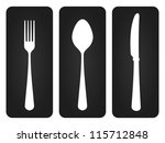 cutlery set in black   basic... | Shutterstock .eps vector #115712848