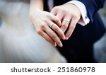Newly Wed Couple's Hands With...