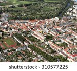 Louny and River Ohre, aerial view, Czech Republic
