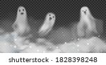 set of realistic vector ghosts... | Shutterstock .eps vector #1828398248