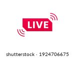 live streaming icon. button for ... | Shutterstock .eps vector #1924706675