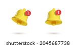 3d notification bell isolated... | Shutterstock .eps vector #2045687738