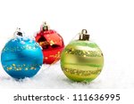 Photo of Group of decorative blue Christmas baubles | Free christmas images