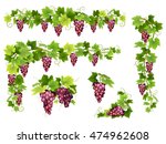 Set Of Bunches Of Red Grapes....