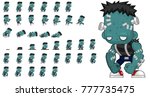 zombie character animation for... | Shutterstock .eps vector #777735475