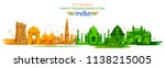 illustration of famous indian... | Shutterstock .eps vector #1138215005