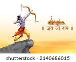illustration of lord rama with... | Shutterstock .eps vector #2140686015