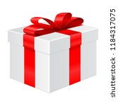 gift box with red ribbon.... | Shutterstock .eps vector #1184317075