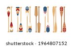 Oars Set Isolated On A White...