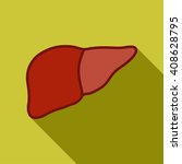 human liver. simple cartoon... | Shutterstock .eps vector #408628795